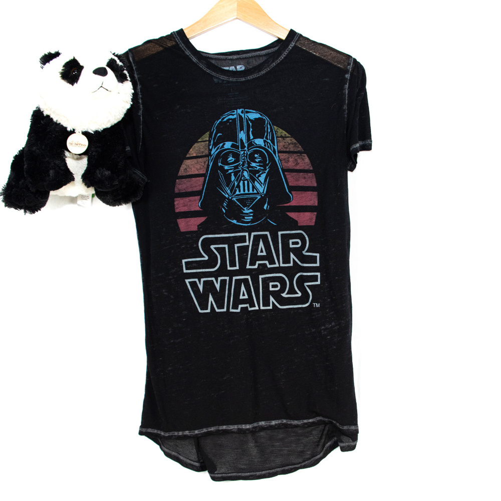 Black sheer Star Wars Darth Vader fitted tee
